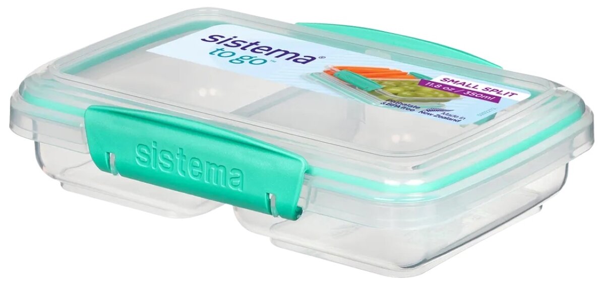 Lunch box SISTEMA Small Split To Go Przezroczysto-zielony