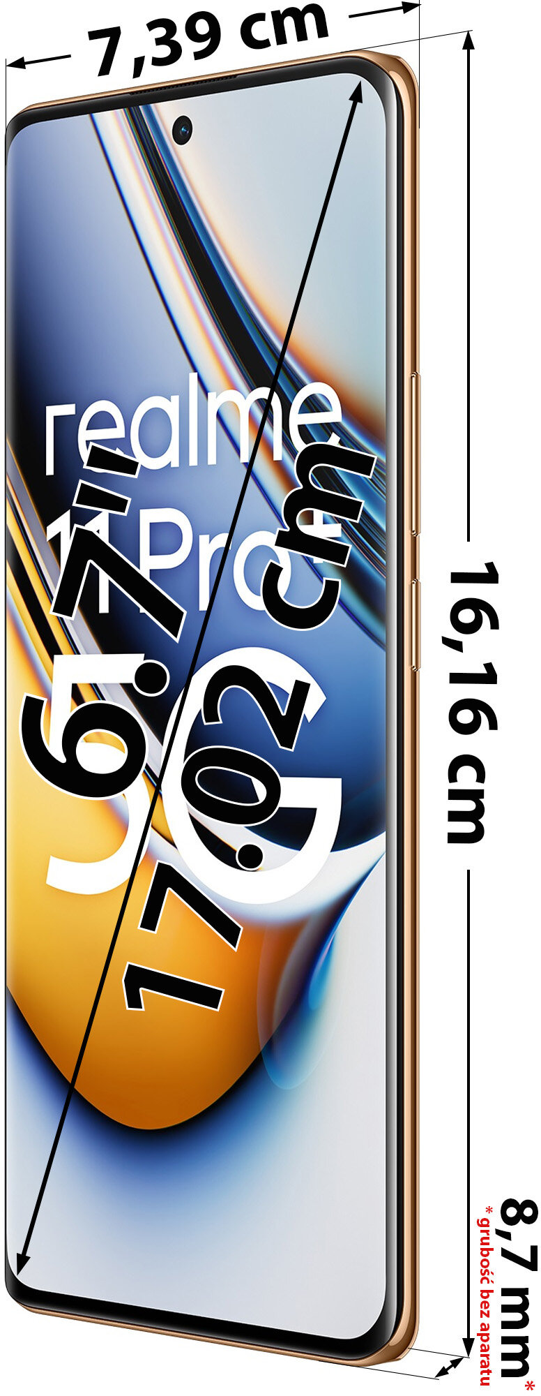 Smartfon realme 11 Pro Plus 5G 12/512GB Sunrise - Sklep, Opinie