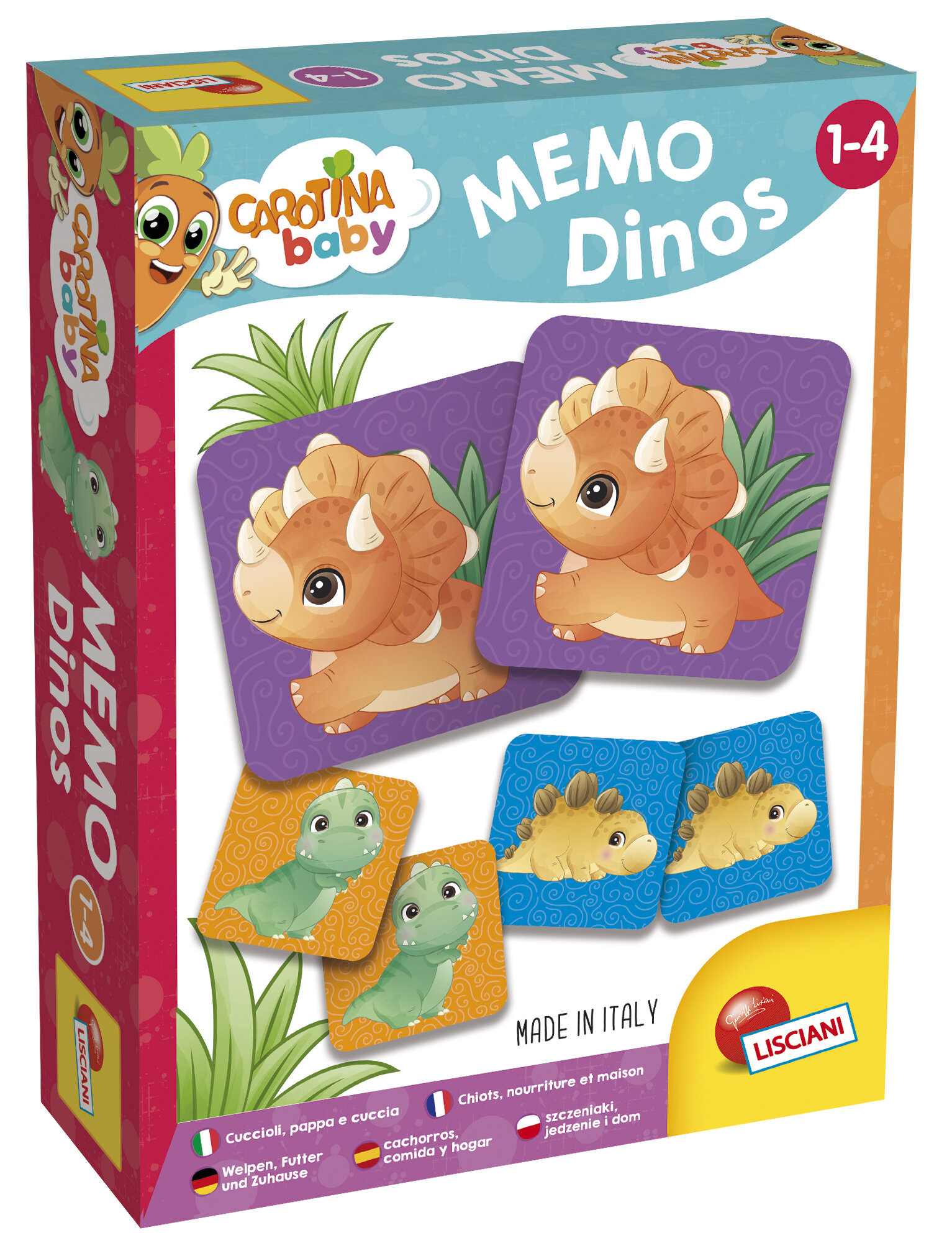 Liscianigiochi- Carotina Baby Dinoland, Multicolore, 92529