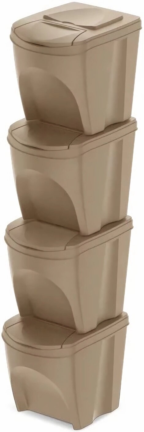 Set 4 Bacs Recyclage Prosperplast Sortibox – 2×35L + 2×25L Gris Multicouleur