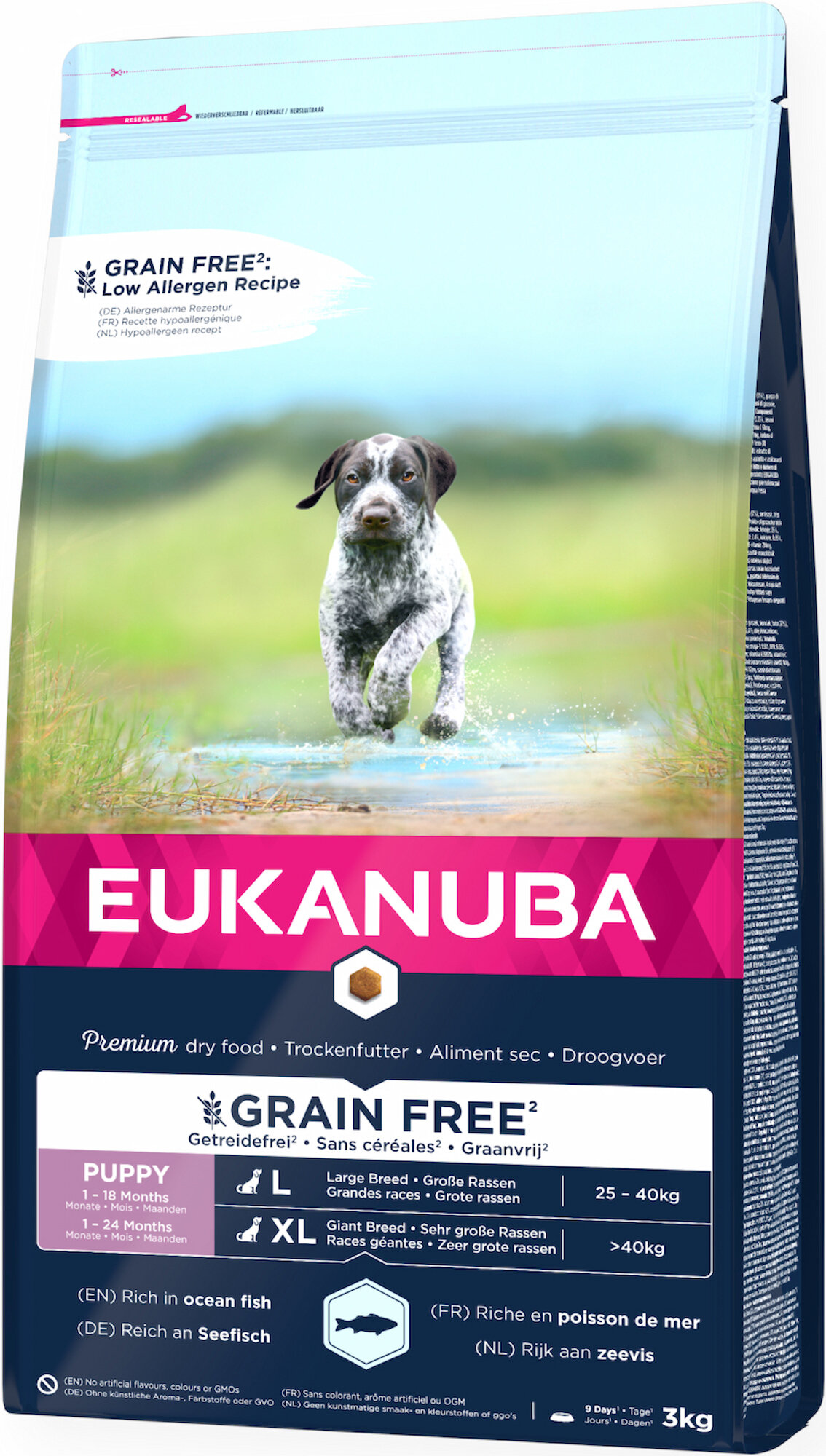 EUKANUBA Grain Free Puppy Large Breeds Ryba Oceaniczna 3 kg Karma