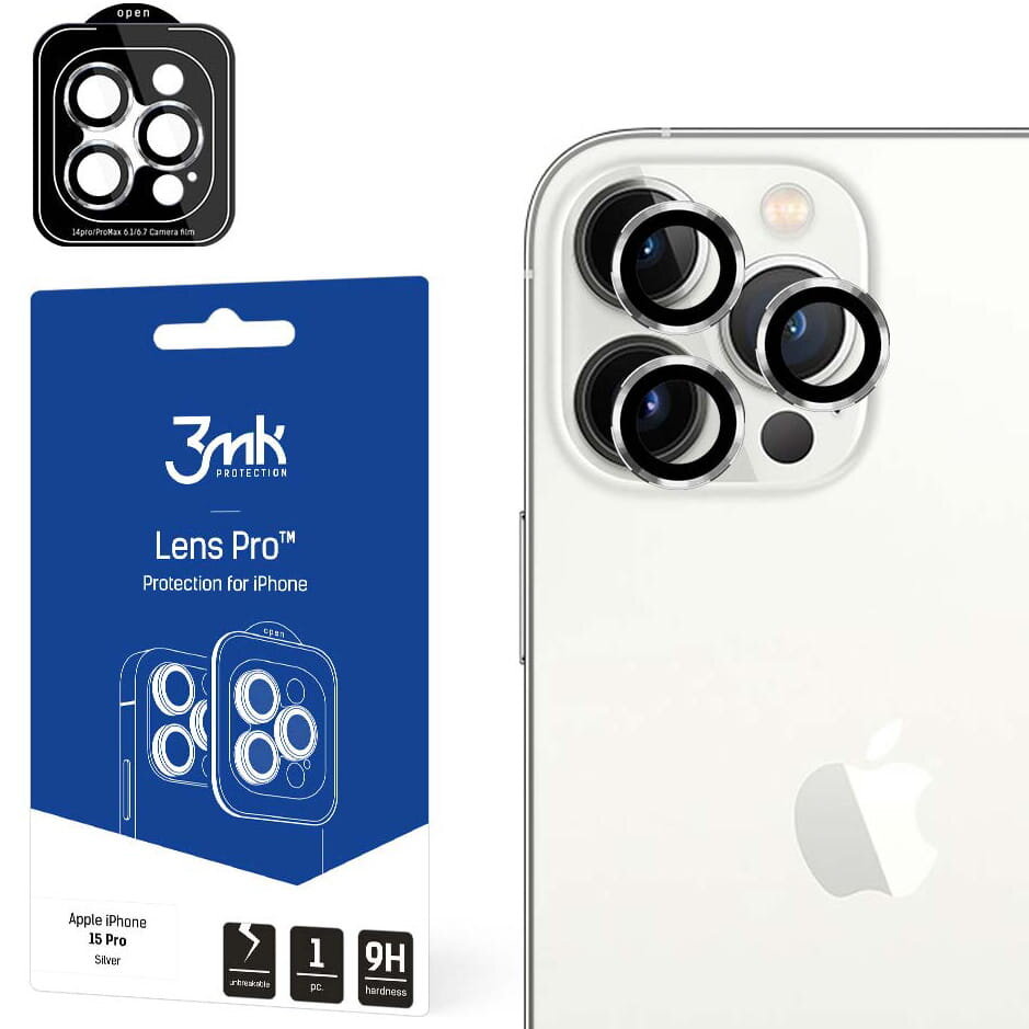 3MK Lens Protection Pro do Apple iPhone 15 Pro Srebrny Szkło hartowane na  obiektyw - niskie ceny i opinie w Media Expert