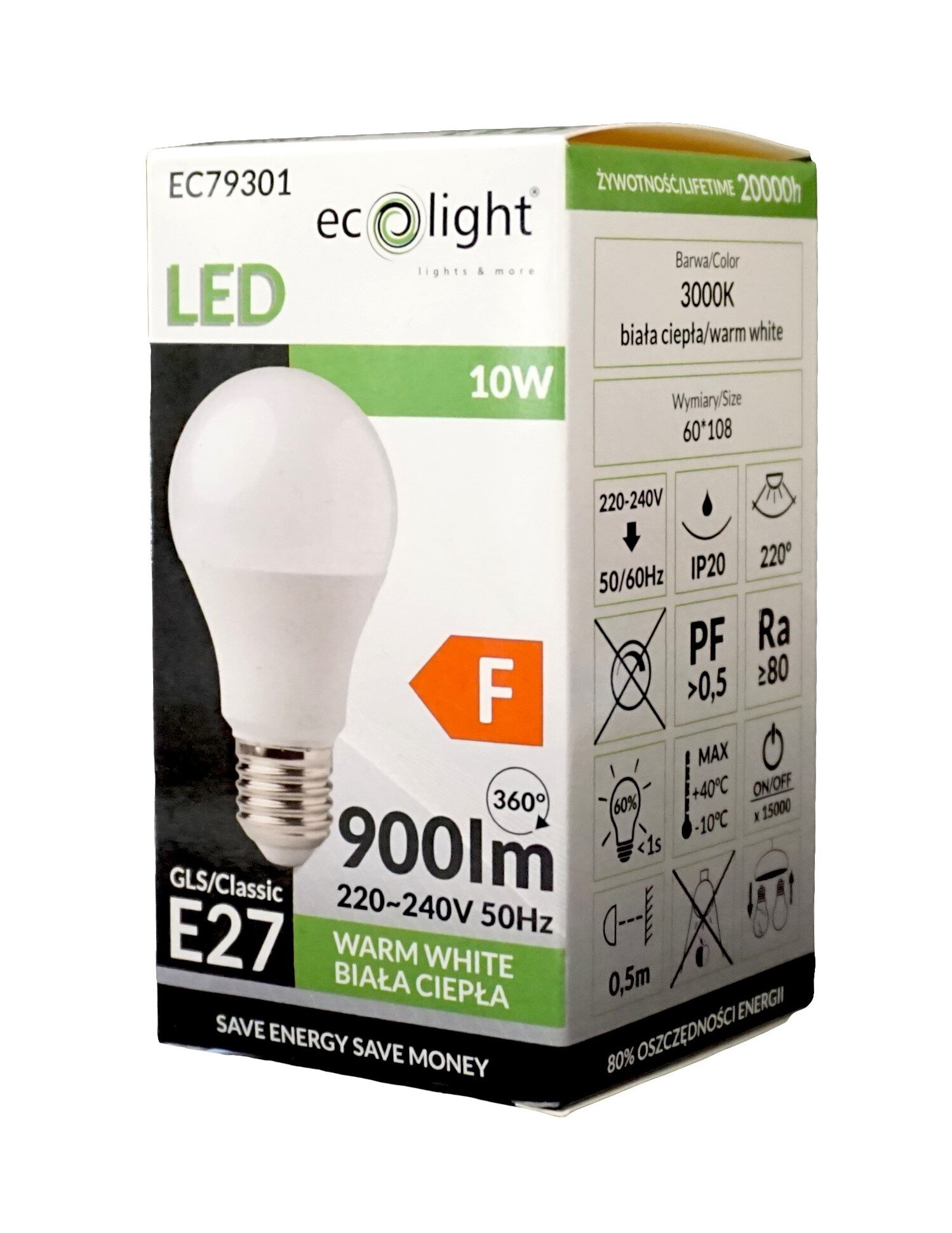 Ecolight ECOLIGHT Classic EC79301 10W E27 Żarówka LED - niskie ceny i opinie w ...