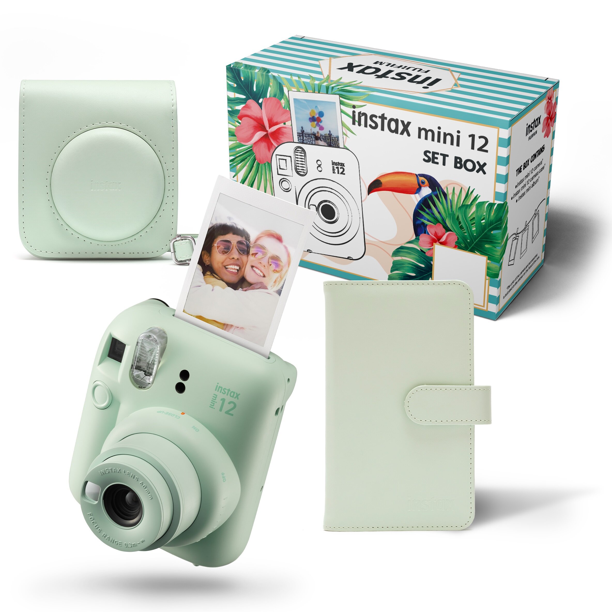 FUJIFILM Instax Mini 12 Zielony + Album + Pokrowiec Aparat niskie ceny i opinie w Media Expert