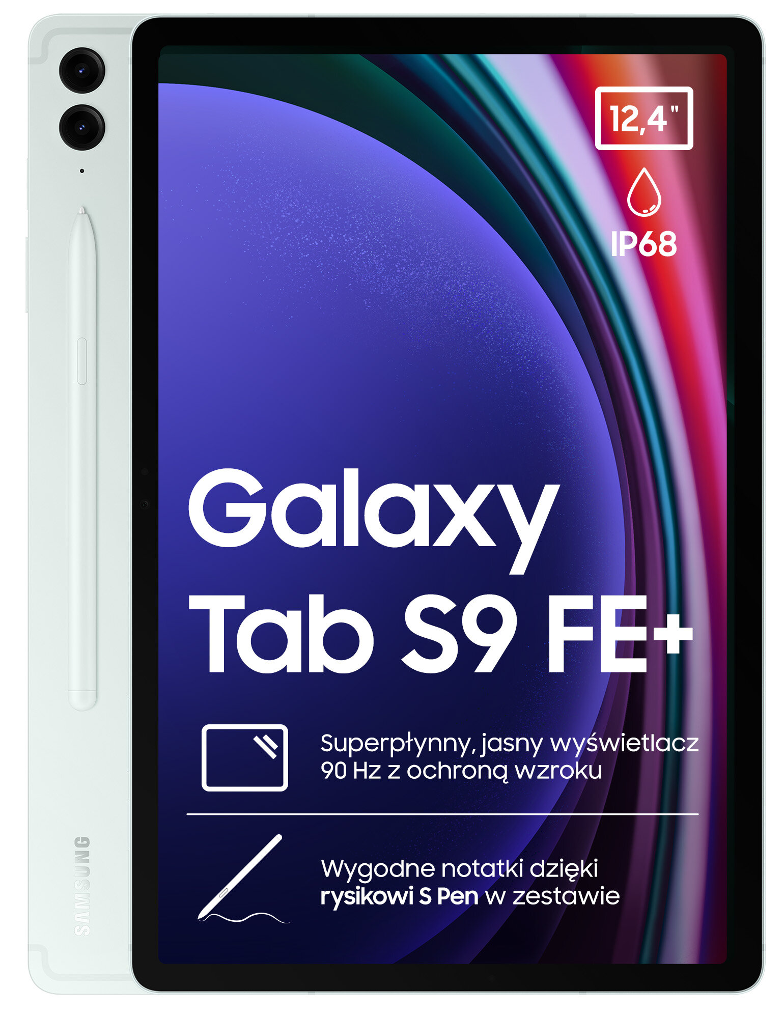 SAMSUNG Galaxy Tab S9 Zielony Tablet 8/128 Expert FE+ niskie ceny w 12.4\