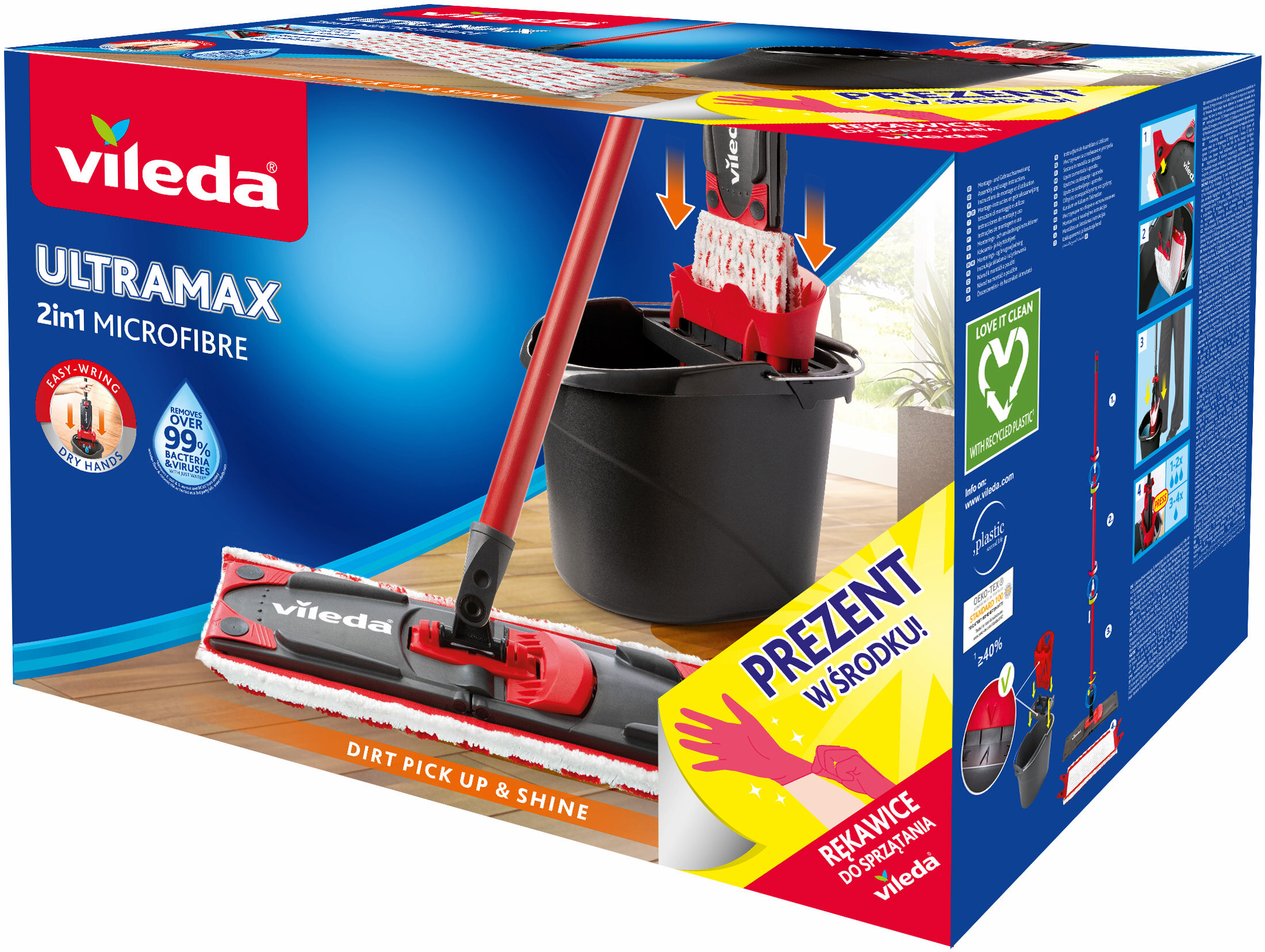 VILEDA UltraMax Box + rękawice Mop płaski - niskie ceny i opinie w Media  Expert
