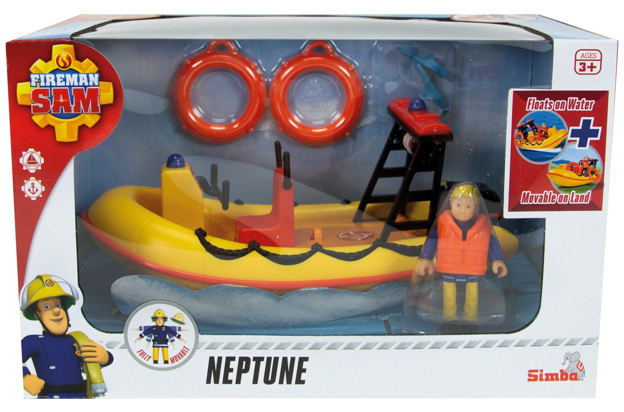 Feuerwehrmann Sam Aufziehboot Neptun - 13cm - Ab 12 Monaten