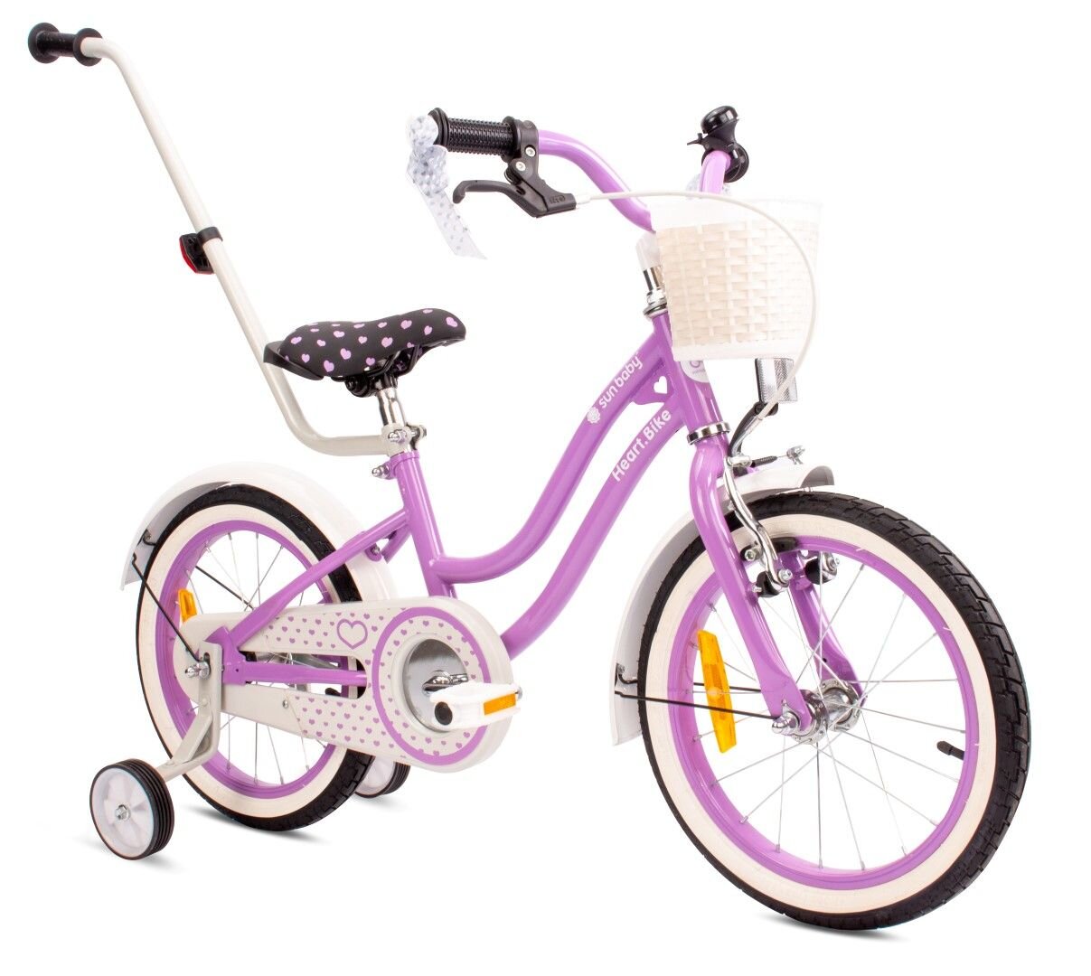 SUN BABY Heart bike 16 cali dla dziewczynki Fioletowy Rower dziecięcy