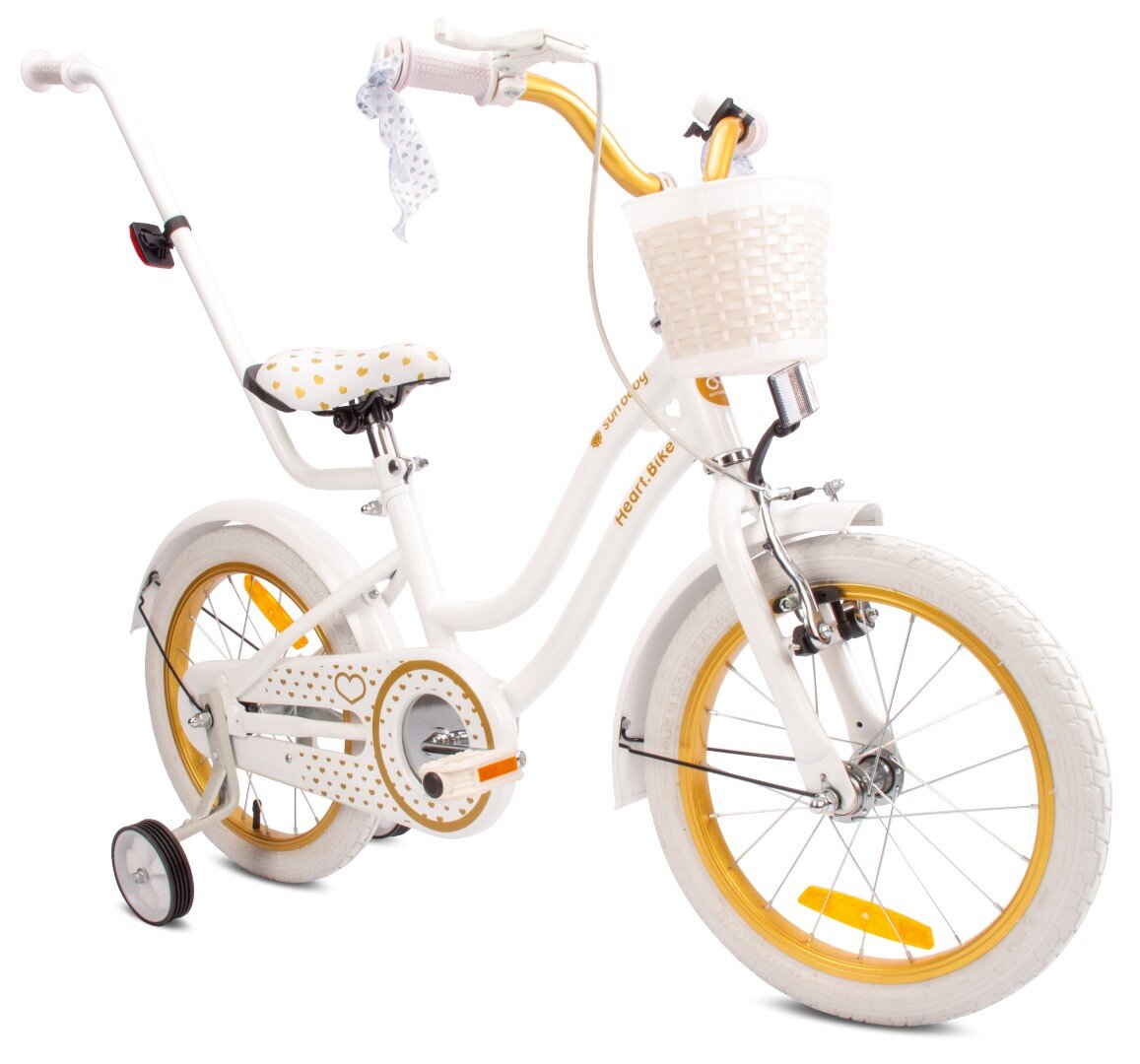 SUN BABY Heart bike 16 cali dla dziewczynki Białozłoty Rower dziecięcy