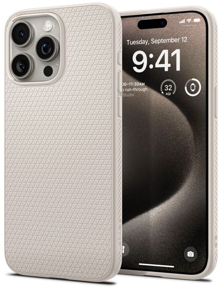 SPIGEN Liquid Air do Apple iPhone 15 Pro Max Beżowy Etui niskie ceny i opinie w Media Expert