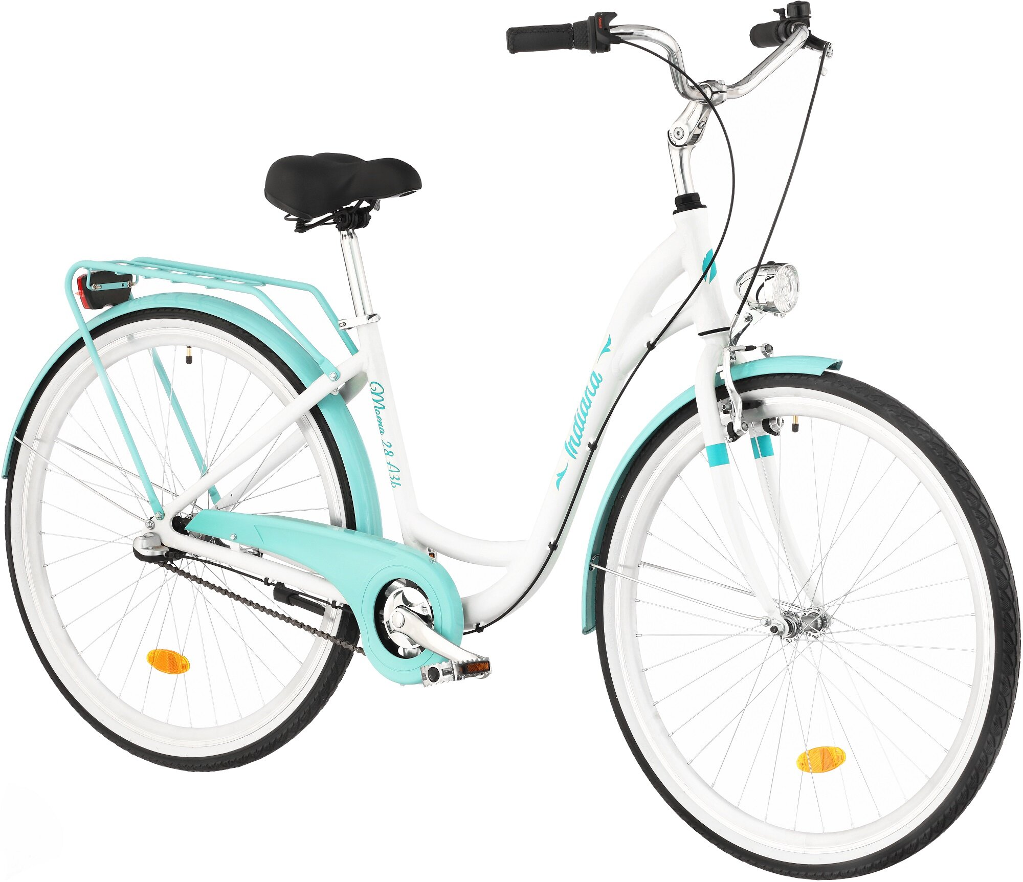 INDIANA Moena A3B 28 cali damski Białolazurowy Rower miejski niskie