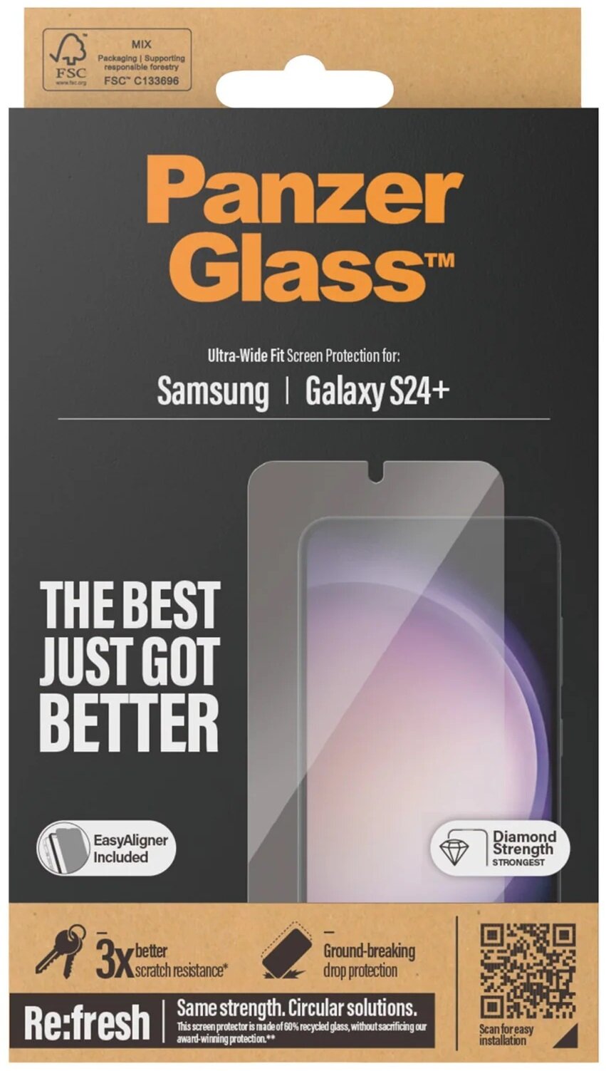 PANZERGLASS Ultra-Wide Fit do Samsung Galaxy S24 Plus z