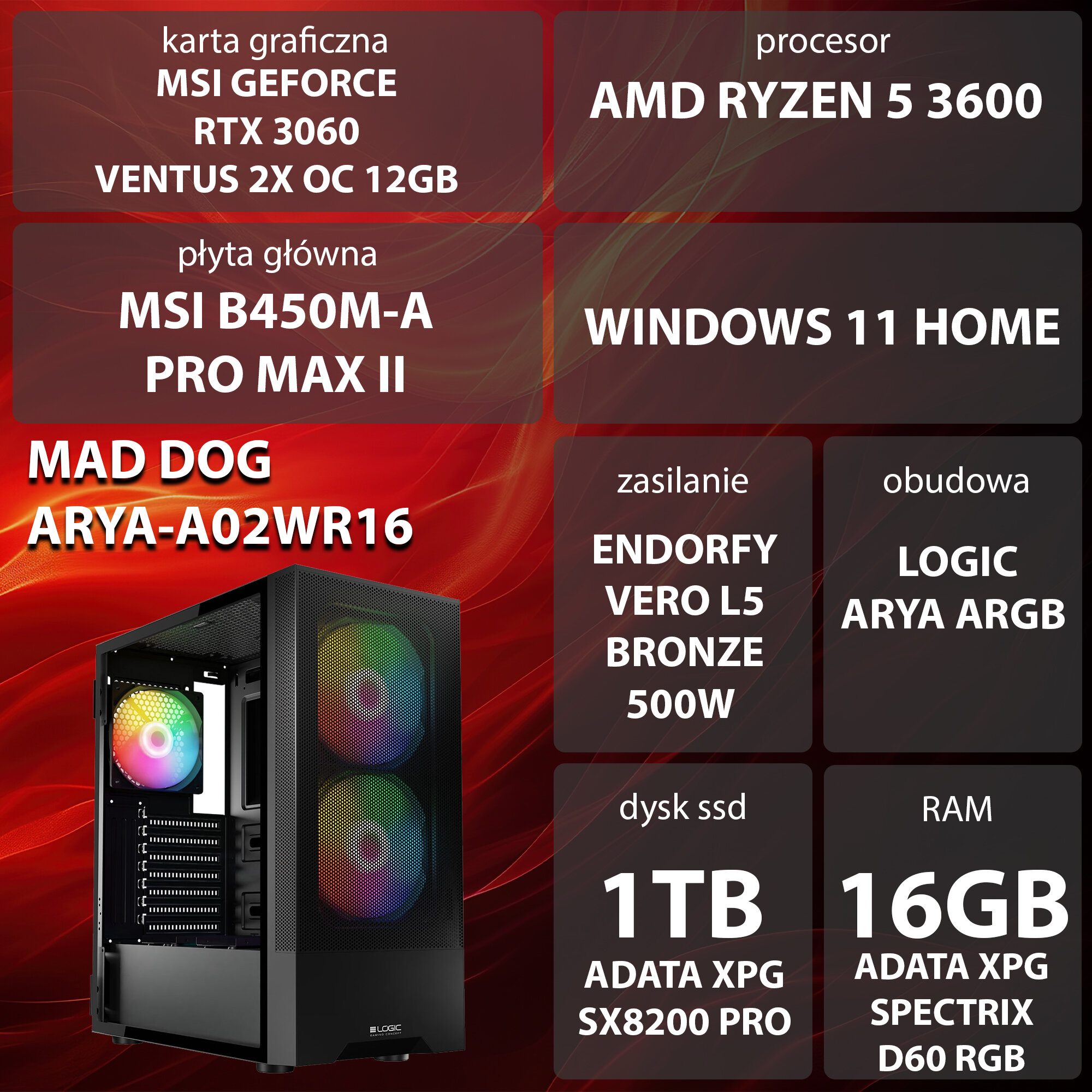 Komputery stacjonarne - PROCESOR: AMD Ryzen 5 3600 - niskie