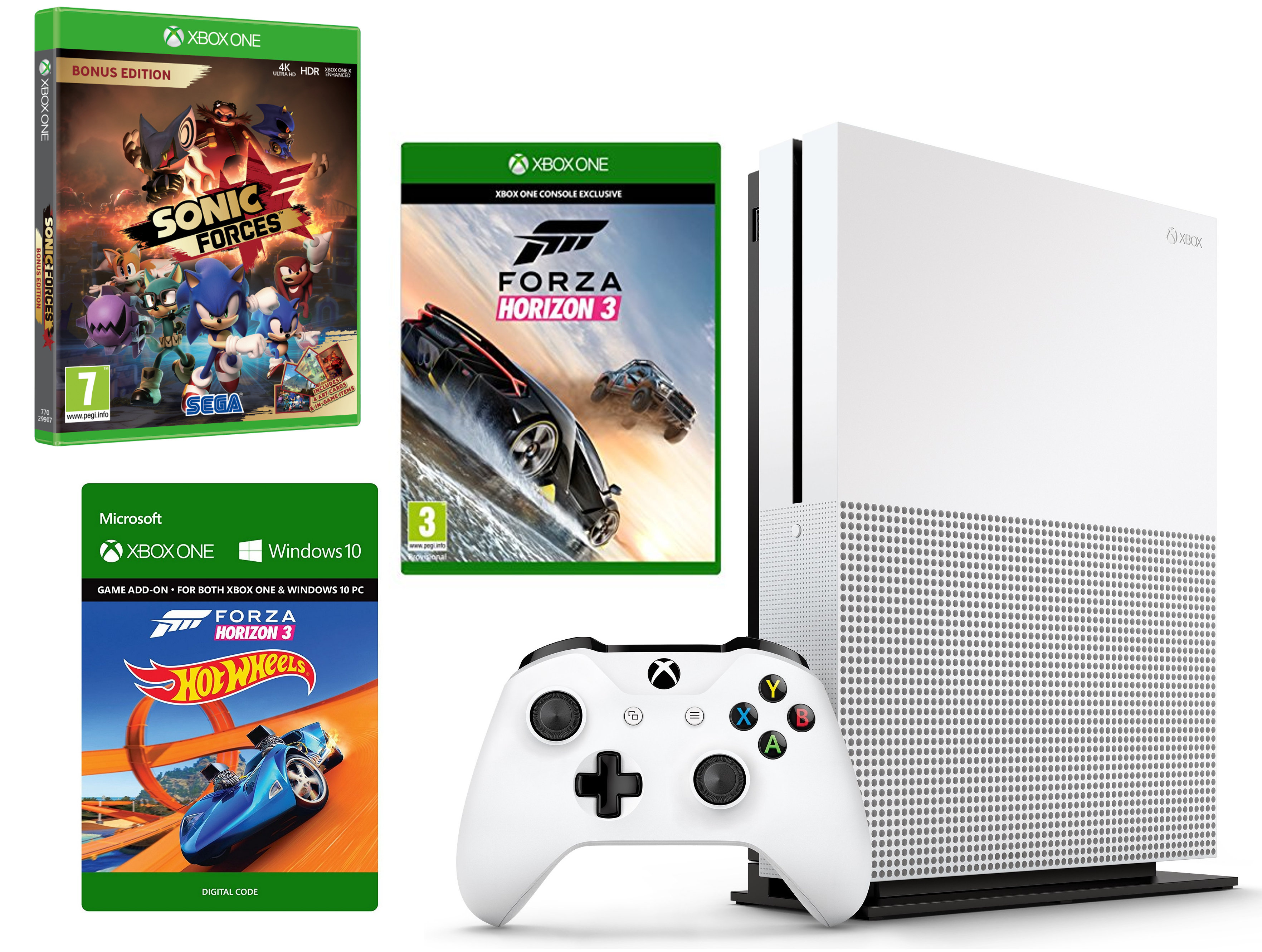 Konsola XBOX ONE S 500GB + Gra Sonic Forces + Gra Forza Horizon 3
