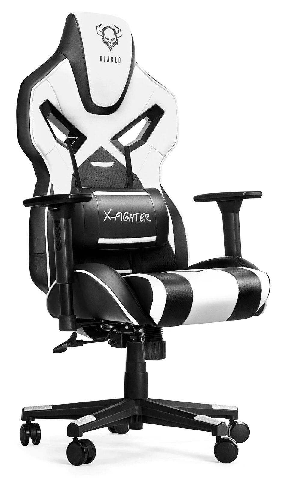DIABLO CHAIRS XFighter Czarnobiały Fotel niskie ceny i opinie w