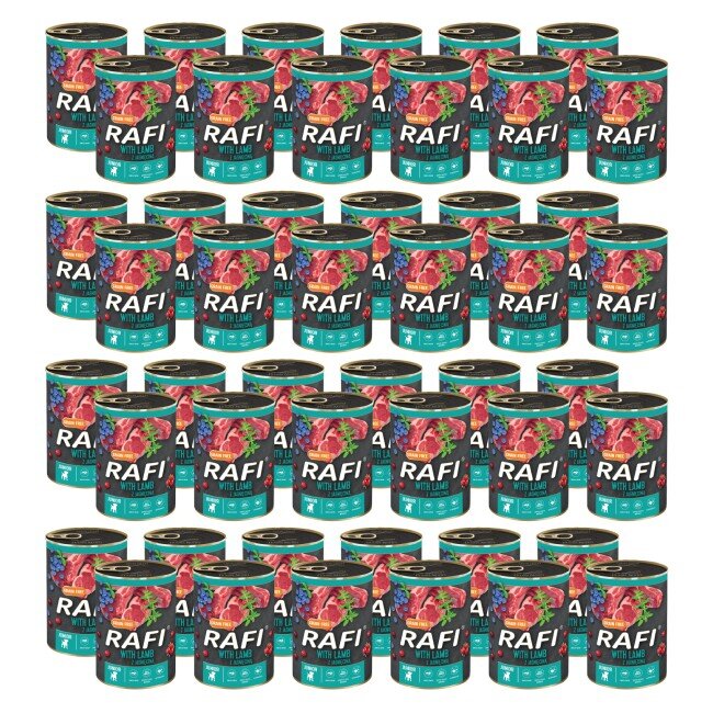 RAFI Junior z jagnięciną, z borówką i żurawiną 48 x 400 g Karma dla psa ...