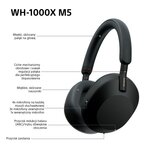 SONY WH-1000XM5 ANC Czarny Słuchawki nauszne - niskie ceny i