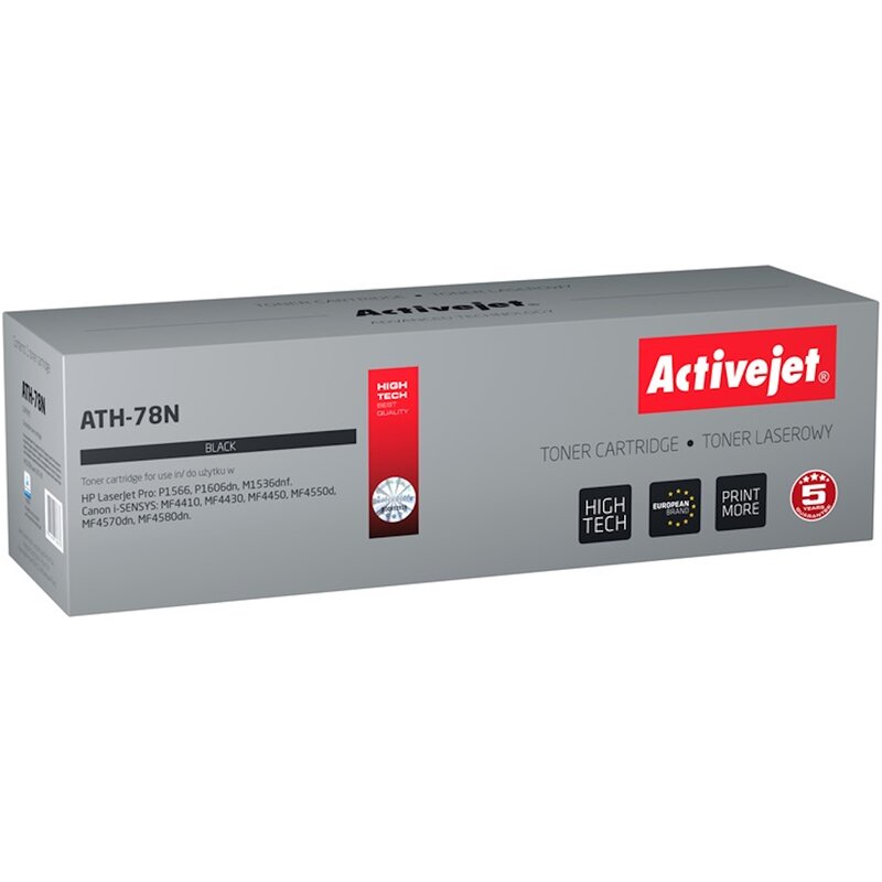 Activejet ATH-78N Toner do drukarek HP, Canon, Zamiennik HP 78A CE278A, Canon CRG-728; Supreme; 2100 stron; czarny.
