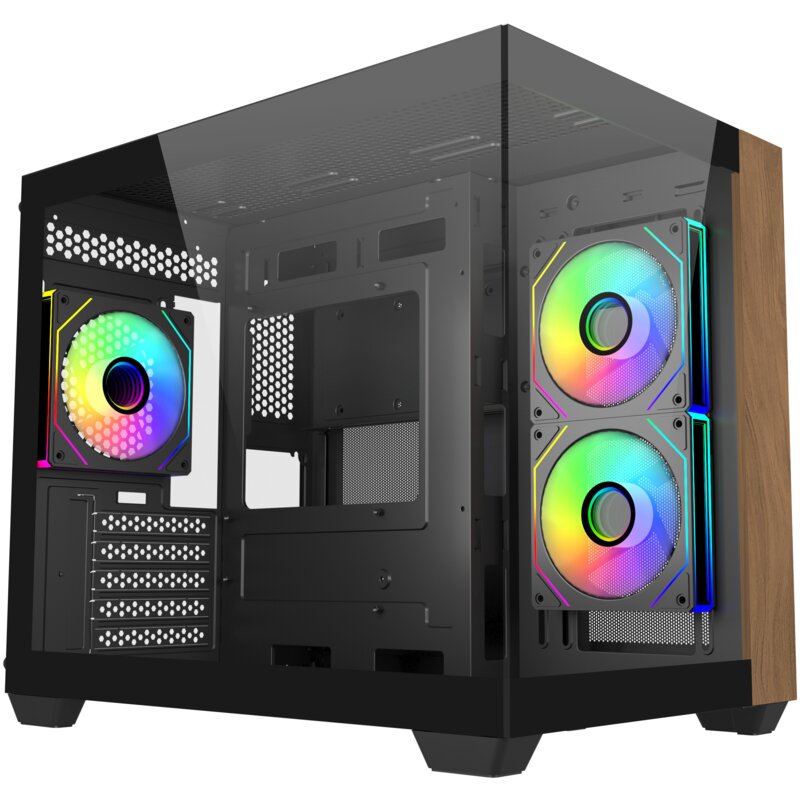 Cooler Master Elite 481 Wood Czarno-brązowy