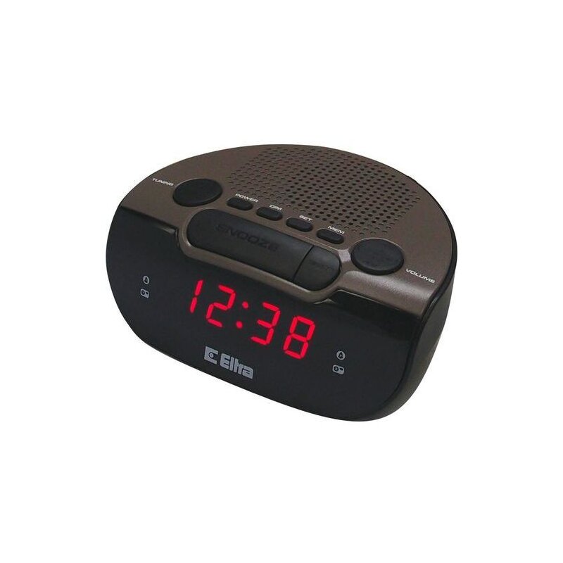 Radiobudzik ELTRA Zebu 06 Brązowo-czarny, Tuner FM, Wyświetlacz LED, Funkcja automatycznego wyłączania, Zasilanie sieciowe