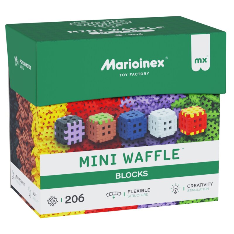 Klocki konstrukcyjne Marioinex Mini Waffle, 206 elementów
