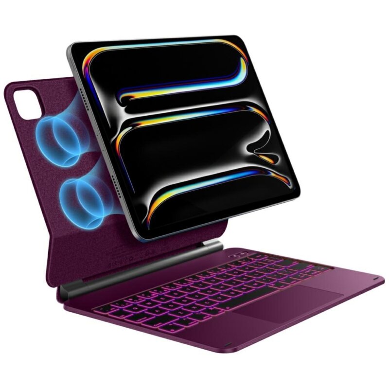 Etui na iPad Pro 11 cali TYPECASE Edge Malinowy Klawiatura
