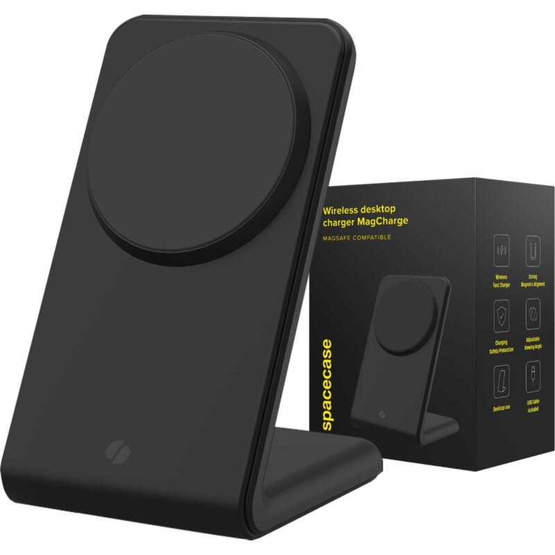 Ładowarka indukcyjna SPACECASE Wireless Charger MagCharge WM2B 15W Czarny MagSafe