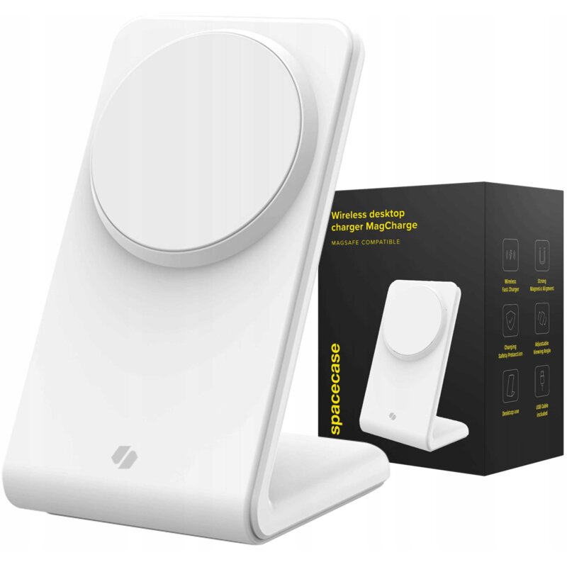 Ładowarka indukcyjna SPACECASE Wireless Charger MagCharge WM2W 15W Biały MagSafe