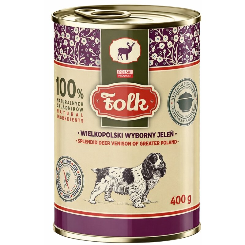 Karma dla psa FOLK Wielkopolski wyborny jeleń 400 g