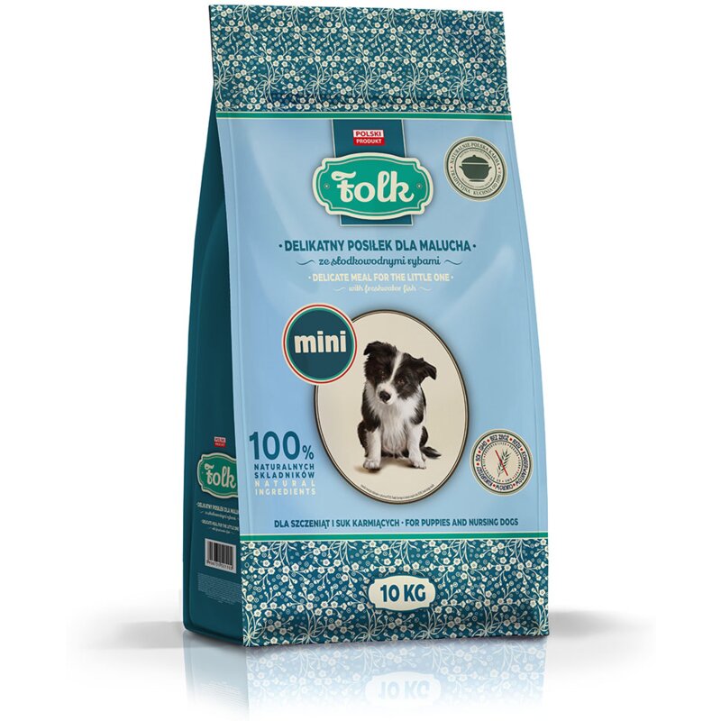 Karma dla psa FOLK Junior Mini Delikatny posiłek dla malucha ze słodkowodnymi rybami 10 kg