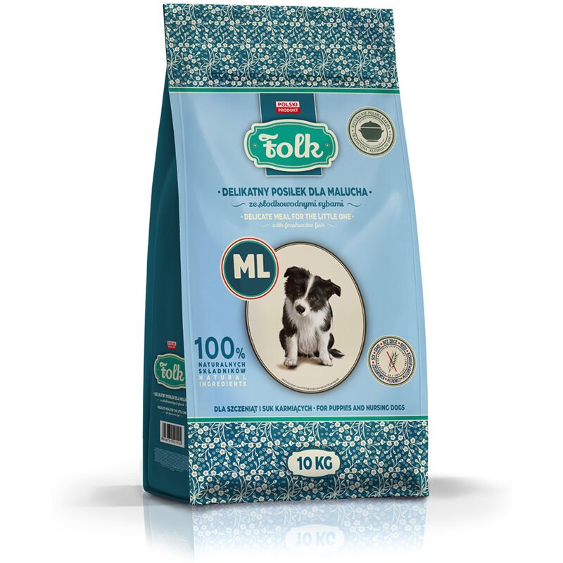 Karma dla psa FOLK Junior M/L Delikatny posiłek dla malucha ze słodkowodnymi rybami 10 kg