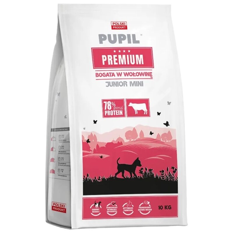 Karma dla psa PUPIL PREMIUM Junior Mini Bogata w wołowinę 10 kg