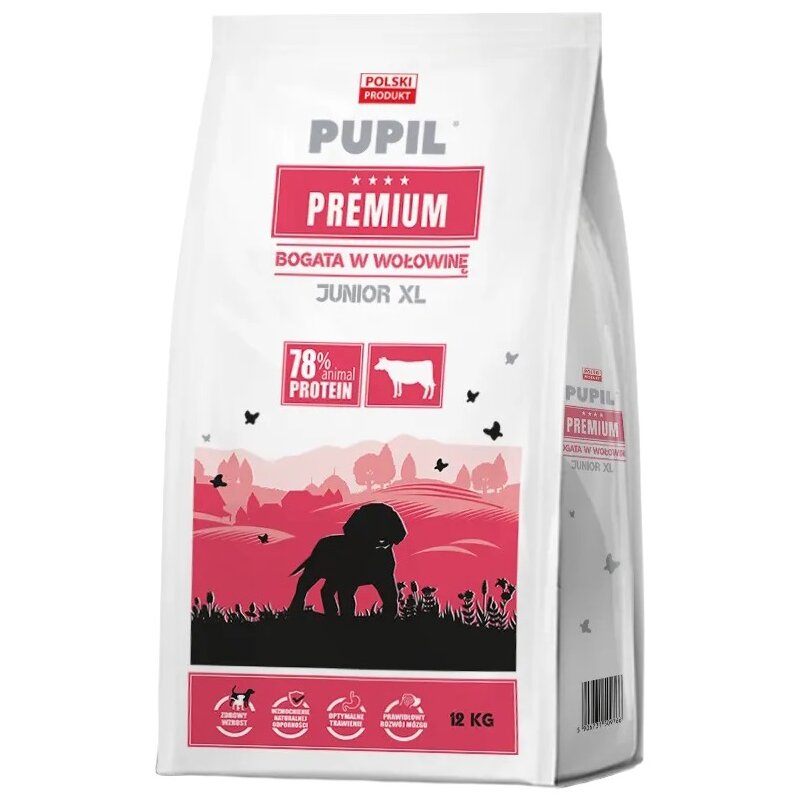 Karma dla psa PUPIL PREMIUM Junior XL Bogata w wołowinę 12 kg