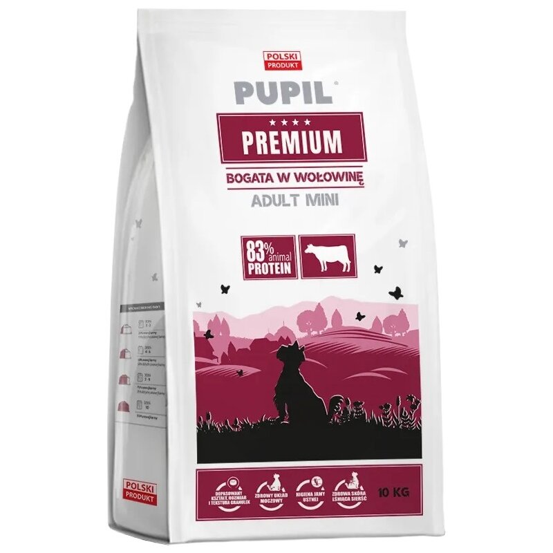 Karma dla psa PUPIL PREMIUM Adult Mini Bogata w wołowinę 10 kg