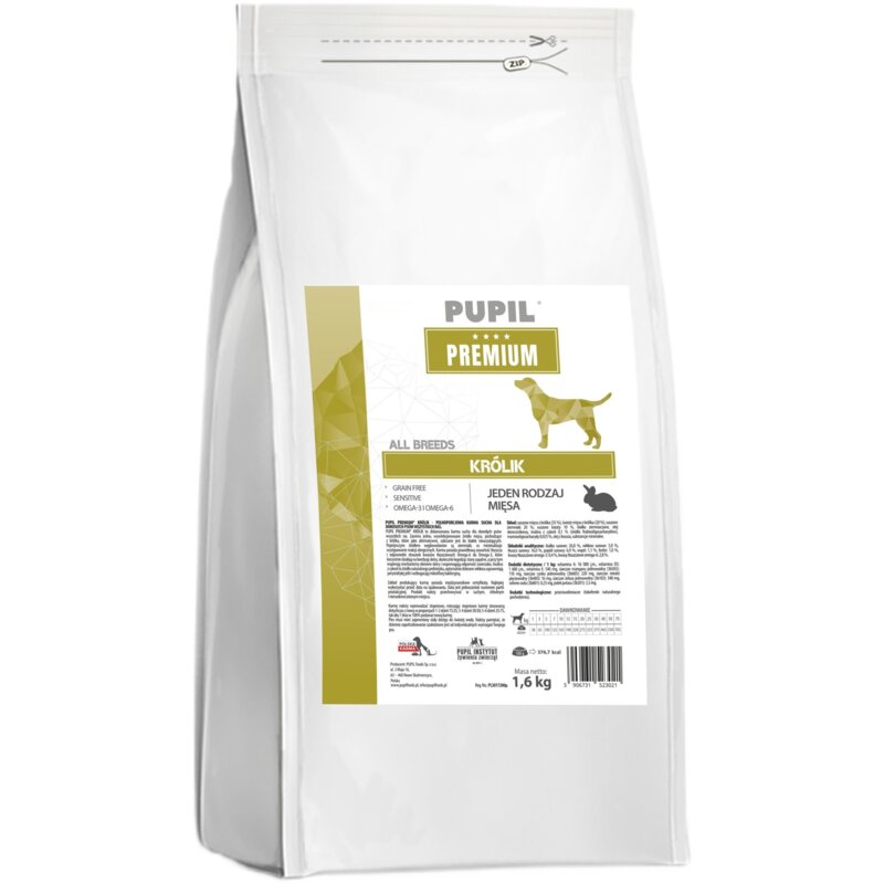 Karma dla psa PUPIL PREMIUM All Breeds Mono Bogata w królika 1.6 kg