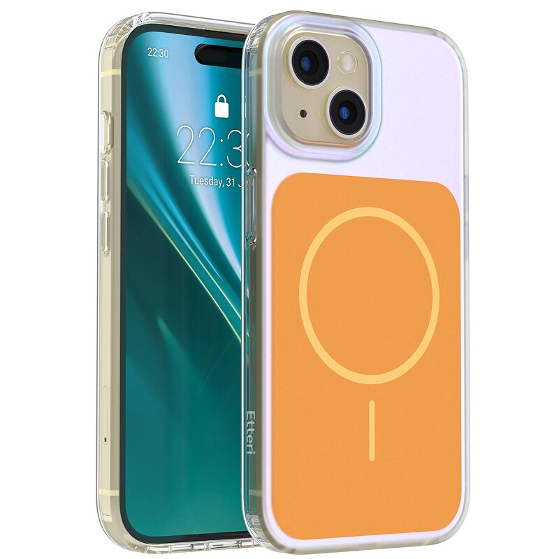Etui ETTERI Hidden Pearl do Apple iPhone 15 Pomarańczowy