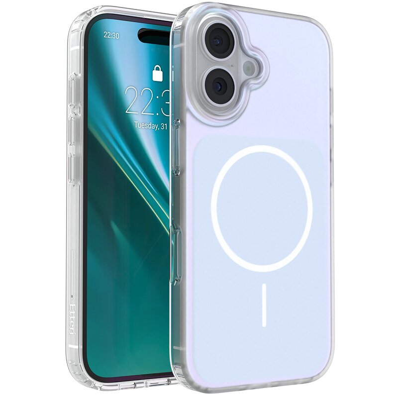 Etui ETTERI Hidden Pearl do Apple iPhone 16 Jasnoniebieski