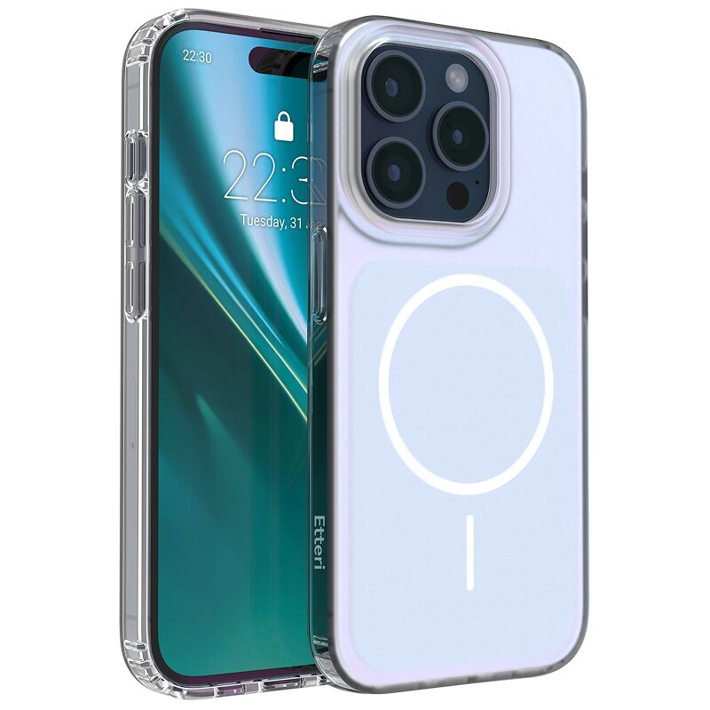 Etui ETTERI Hidden Pearl do Apple iPhone 15 Pro Jasnoniebieski