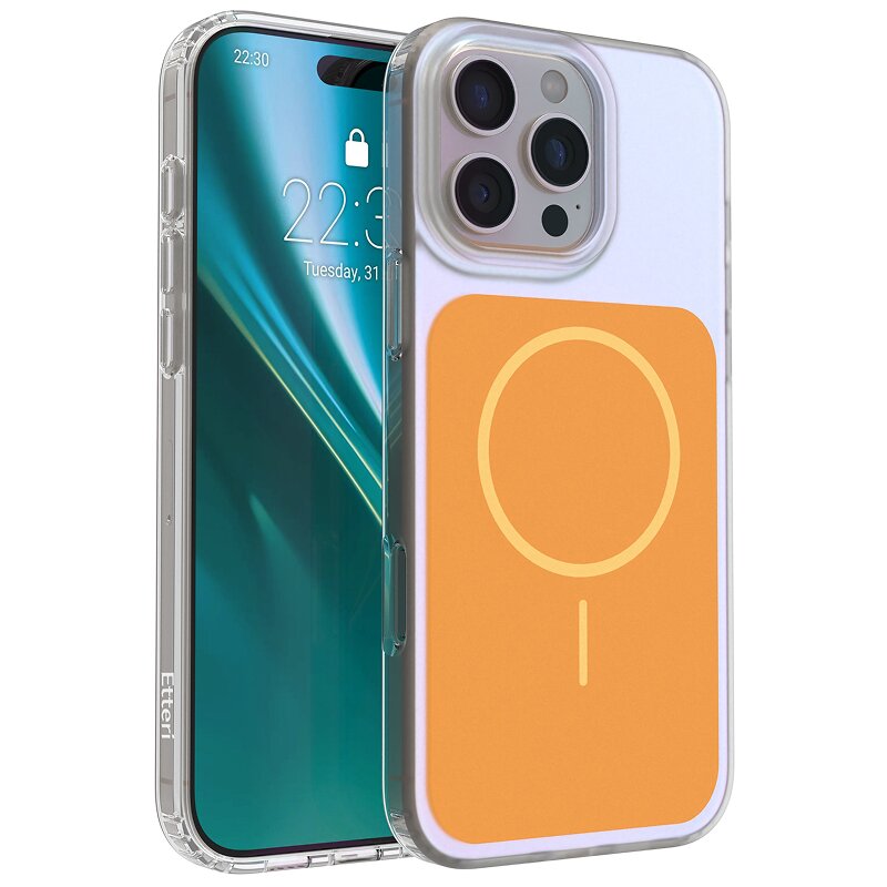 Etui ETTERI Hidden Pearl do Apple iPhone 16 Pro Max Pomarańczowy