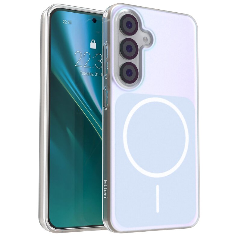 Etui ETTERI Hidden Pearl do Samsung Galaxy S25 Jasnoniebieski