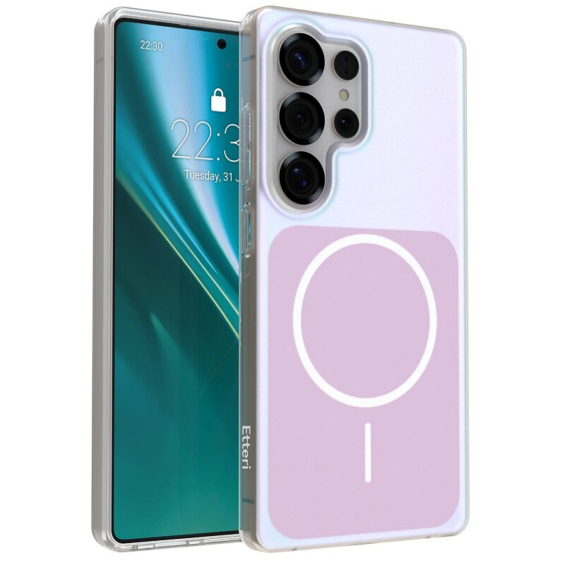 Etui ETTERI Hidden Pearl do Samsung Galaxy S25 Ultra Różowy