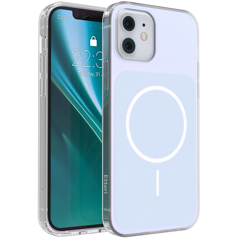 Etui ETTERI Hidden Pearl do Apple iPhone 12/12 Pro Jasnoniebieski