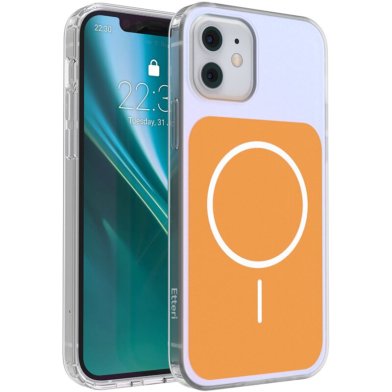 Etui ETTERI Hidden Pearl do Apple iPhone 12/12 Pro Pomarańczowy