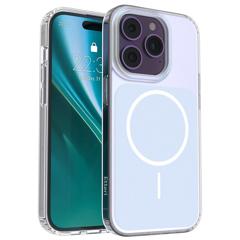 Etui ETTERI Hidden Pearl do Apple iPhone 14 Pro Jasnoniebieski