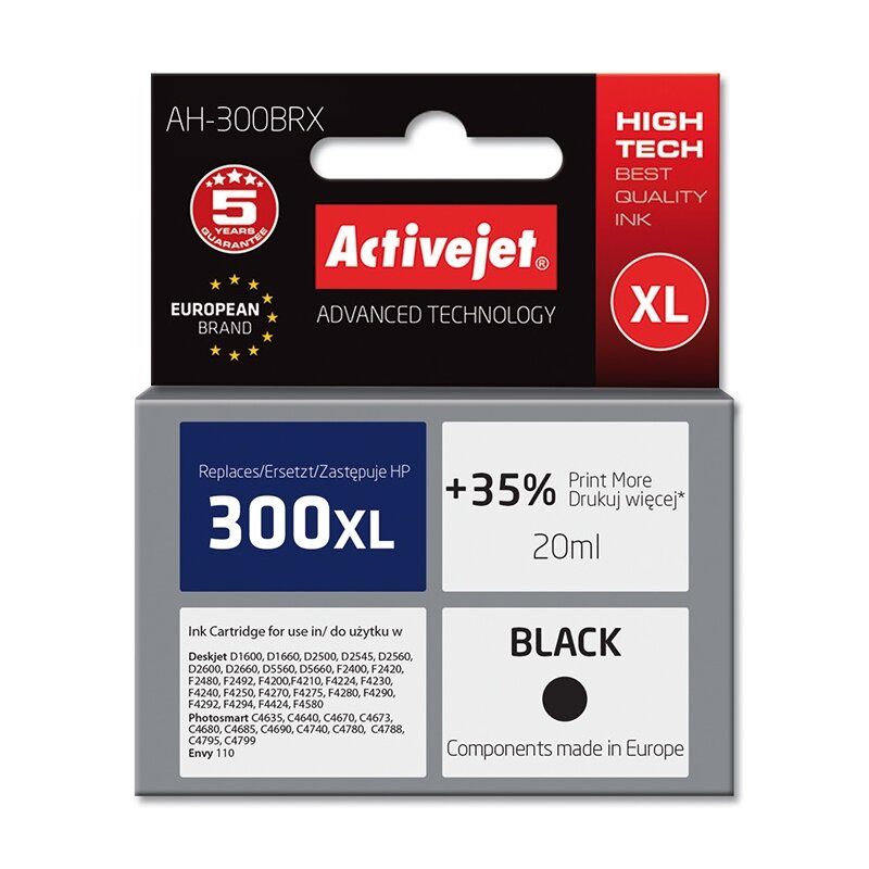 Tusz ACTIVEJET do HP 300 XL CC641EE Czarny 20 ml AH-300BRX