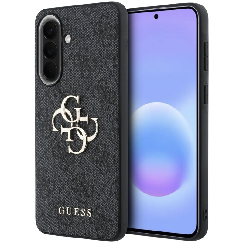 Guess Leather 4G Metal Logo do Galaxy A57 5G Czarny