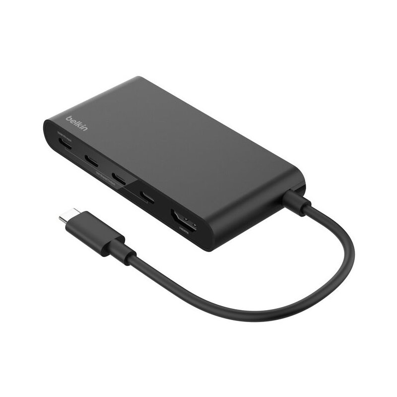Belkin AVC021HQBK USB-C HDMI 2.0 4K 4 porty USB-C 10 Gbps PowerDelivery 100W Czarny