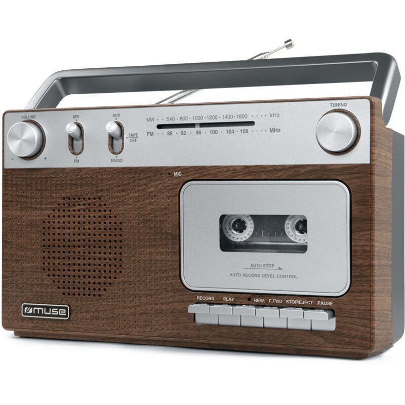 Radiomagnetofon MUSE M-152 WS Brązowo-srebrny