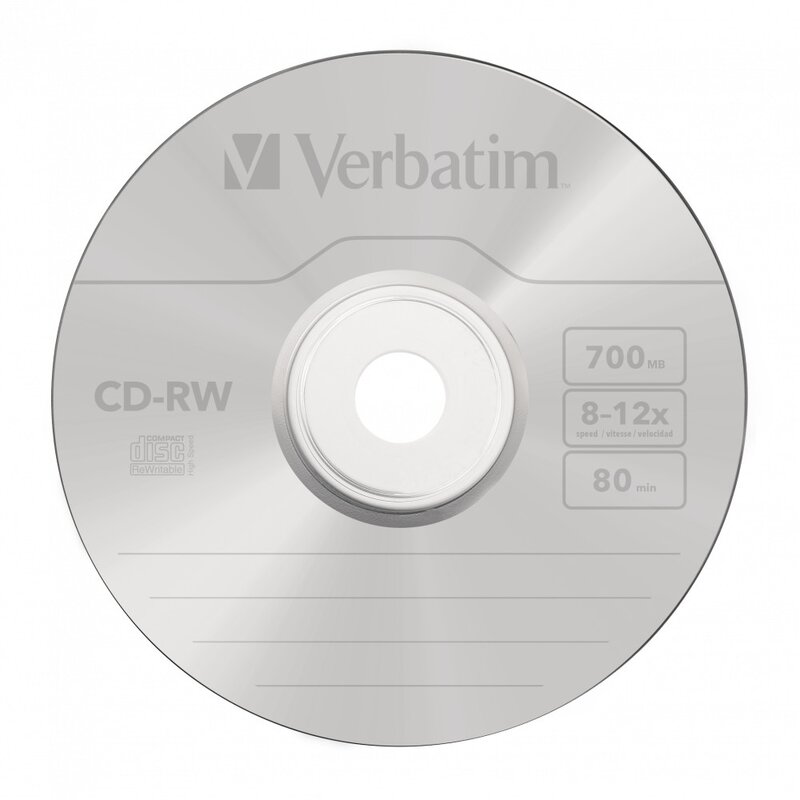 Płyta VERBATIM CAKE CD-RW, 700 MB, 12x (10 szt.)