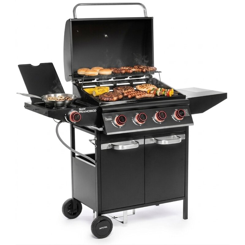 Grill ogrodowy gazowy ACTIVA San Francisco 19684GD 16kW 64 x 40 cm